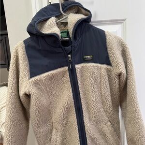 L.L. Bean Navy and Cream Fleece Jacket